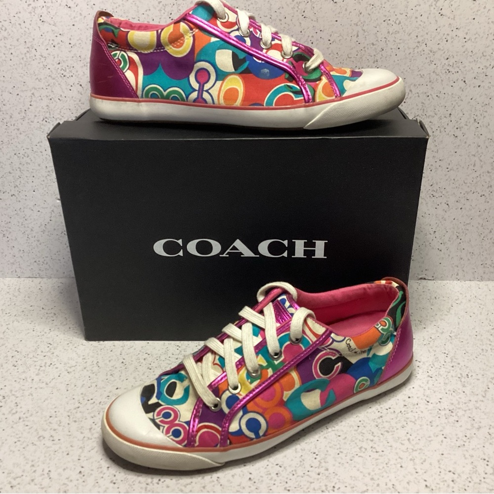 Coach Pink Poppy Barrett sneakers, sz 10, with box